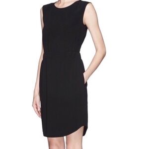 Theory Lydan Black Dress Linen Blend Medium